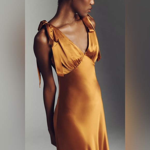 Reformation Pernille Silk Maxi Dress in Copper - Picture 2 of 14